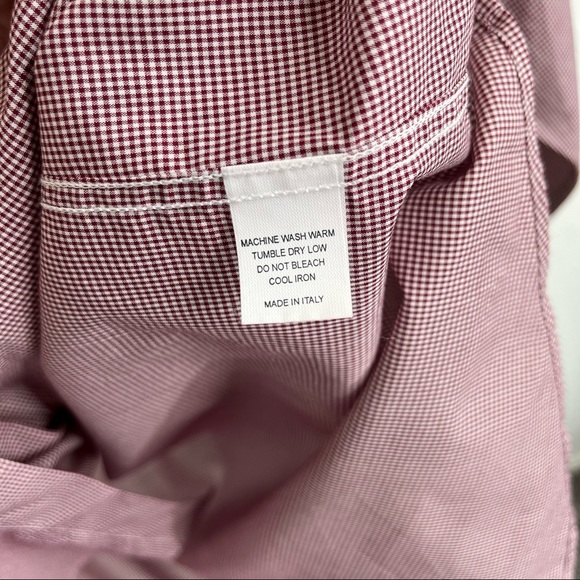 Bergdorf Goodman Gingham Tailored Fit Button Down Plaid Shirts - Picture 7 of 8
